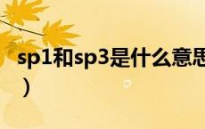 sp1和sp3是什么意思（sp1和sp3有什么区别）