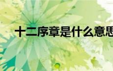 十二序章是什么意思（序章是什么意思）