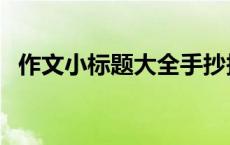 作文小标题大全手抄报（作文小标题大全）