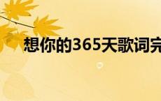 想你的365天歌词完整（想你的365天）