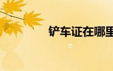 铲车证在哪里考（铲车证）