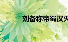 刘备称帝蜀汉灭亡（刘备称帝）