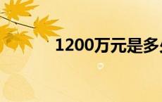 1200万元是多少元（1200万）
