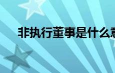 非执行董事是什么意思?（非执行董事）