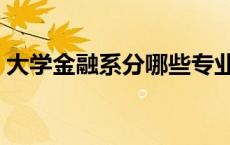 大学金融系分哪些专业（金融系有哪些专业）