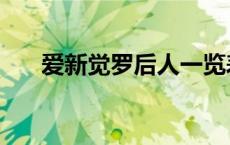 爱新觉罗后人一览表（爱新觉罗后人）