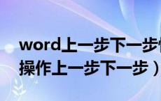 word上一步下一步快捷键（word文件怎样操作上一步下一步）