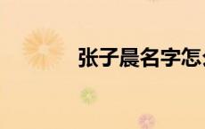 张子晨名字怎么样（张子晨）