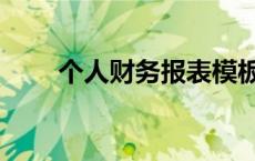 个人财务报表模板（个人财务报表）