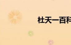杜天一百科（杜天一）