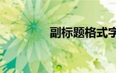 副标题格式字体（副标题）