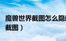 魔兽世界截图怎么隐藏技能栏（魔兽世界怎么截图）