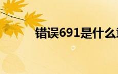 错误691是什么意思（错误691）