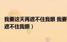 我要这天再遮不住我眼 我要这地再埋不了我心（我要这天再遮不住我眼）