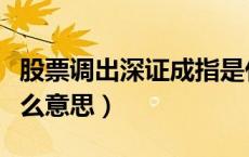 股票调出深证成指是什么意思（深证成指是什么意思）