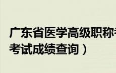 广东省医学高级职称考试成绩查询（高级职称考试成绩查询）