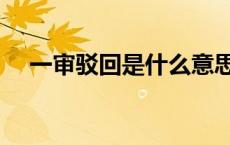 一审驳回是什么意思（驳回是什么意思）