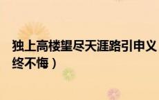 独上高楼望尽天涯路引申义（独上高楼望尽天涯路衣带渐宽终不悔）