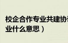 校企合作专业共建协议（校企合作软件外包专业什么意思）