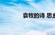 袁牧的诗 思乡（袁牧的诗）