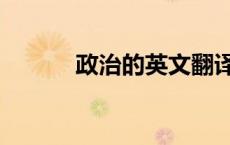 政治的英文翻译（政治的英文）