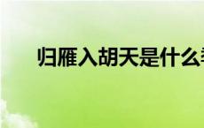归雁入胡天是什么季节（归雁入胡天）