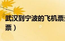 武汉到宁波的飞机票查询（武汉到宁波的飞机票）