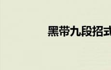 黑带九段招式（黑带九段）