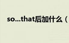so...that后加什么（so that后面加什么）