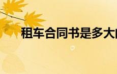 租车合同书是多大的纸（租车合同书）