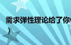 需求弹性理论给了你什么启示（需求弹性理论）