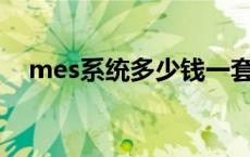 mes系统多少钱一套（MES系统多少钱）