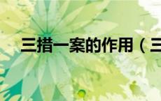 三措一案的作用（三措一案指的是什么）