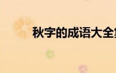 秋字的成语大全集（秋字的成语）