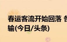 春运客流开始回落 各地铁路全力保障春耕运输(今日/头条)