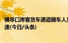 横琴口岸客货车通道随车人员验放厅启用 “一线”通关再提速(今日/头条)
