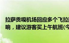拉萨贡嘎机场回应多个飞拉萨航班被迫返航：受大风天气影响，建议游客买上午航班(今日/头条)