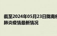 截至2024年05月23日陇南疫情最新消息-陇南新型冠状病毒肺炎疫情最新情况