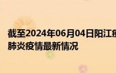 截至2024年06月04日阳江疫情最新消息-阳江新型冠状病毒肺炎疫情最新情况