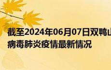 截至2024年06月07日双鸭山疫情最新消息-双鸭山新型冠状病毒肺炎疫情最新情况