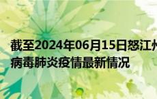 截至2024年06月15日怒江州疫情最新消息-怒江州新型冠状病毒肺炎疫情最新情况