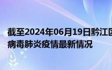 截至2024年06月19日黔江区疫情最新消息-黔江区新型冠状病毒肺炎疫情最新情况
